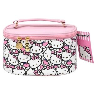 Hello Kitty Pink and White Patterned Cosmetic Case